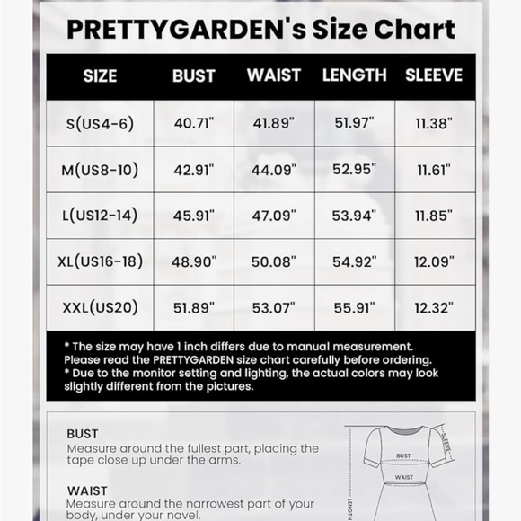 Pretty Garden Button Down Shirt Dress Short Puffy Sleeve Tiered Light Blue - Picture 7 of 8